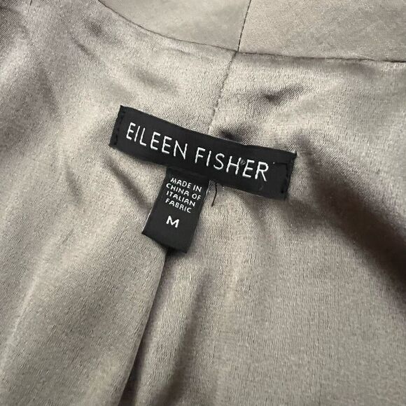 Eileen Fisher Medium Light-weight * Gray Ramie Blend Zip Long Sleeve Jacket Spri - Picture 14 of 16